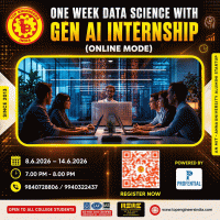 One Week Data Science with Gen AI Internship (Online Mode) 2026 online Poster